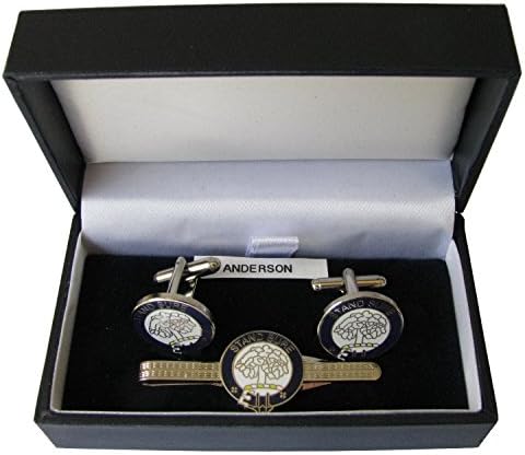 MacLeod Crest Cuff Links and Tie Slide Box Set - Other Crests selectable from Dropdown Menu