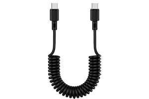 Nucelit lindad USB C till USB C-kabel snabbladdning infällbara laddningar för telefon 15 S25 och fler enheter bärbar typ kabe