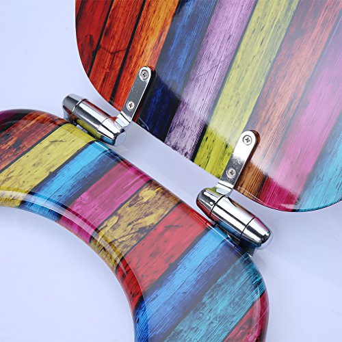 pumice® bequem Klodeckel mit Holzfarbe MDF Toilettenklappen / WC-Sitz,2 Jahren Garantie - 3