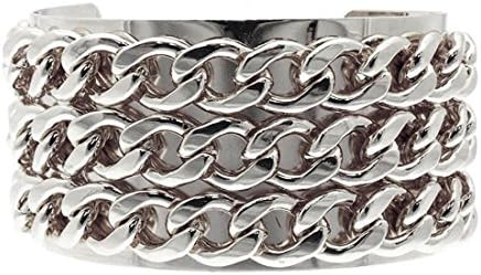 Statement Chunky Silver Chain Cuff Bangle