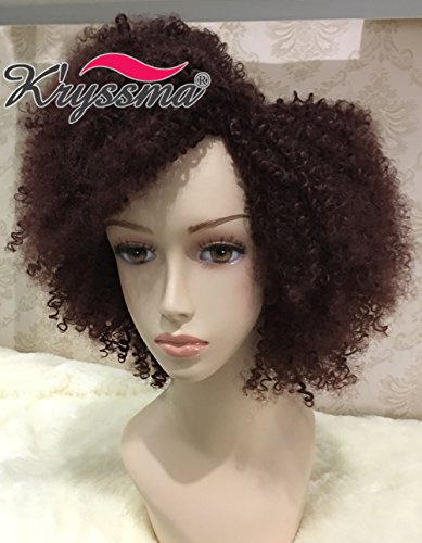 K’ryssma Burgundy Curly Wigs for Black Women High Quality Long Synthetic Hair Cheap Kinky Curly Wig uk - 2