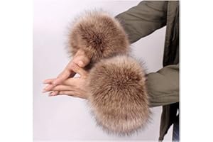 SHTGOI Polsini da donna in pelliccia sintetica, scaldamuscoli, scaldamani invernali, maniche in peluche, scaldamani in pelliccia sintetica