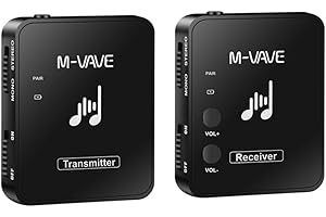 Puupaa Trasmettitore e ricevitore wireless per chitarra, sistema di monitoraggio in-ear wireless per musicisti (1 Paio)