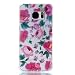 Produktbild Samsung Galaxy S7 / SM-G930F (5.1 Zoll) Hülle, Hozor TPU Durchsichtig Schutzhülle Kratzfeste Buntes Plating Reflektierend Muster Handy Hülle Weiche Silikon Bumper Case Rückseite Cover Tasche - Rosa Blumen