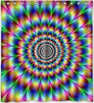 Abstract Trippy Psychedelic Waterproof Polyester Bathroom Shower Curtain,Bathroom decor