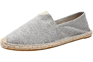 PengGengA Men's Espadrilles Classic Casual Canvas Slip on Flat Shoes Ladies Espadrilles Sandals Comfortable Summer Loafer Flat Shoes