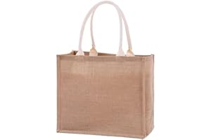 Phantasy】Borsa Juta naturale,Borsa iuta naturale impermiabile, borsa da donna in juta da rivestire,Borsa per la Spesa portatile,borsa mare spiaggia