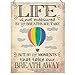 Produktbild Dorothy Spring Life isn 't Measured By The Number Of Breaths inspirierendes Zitat Plaque Wanddekoration Blechschild 15 x 20 cm