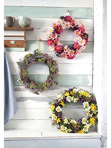 miaVILLA Dekokranz Violet – Türkranz mit Blüten – Lila Rosa – ca. Ø 42 cm - 2