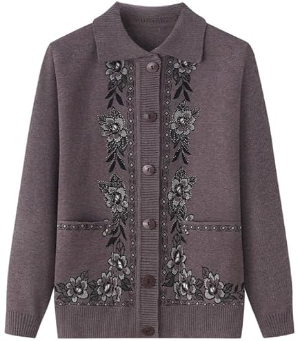 Cardigan Donna Con Nodo Frontale E Ricamo Ciliegie | Manica A Sbuffo, Maglia Grossa | Autunno Inverno - 3