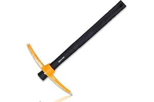 Xforst Mini Pioche de Jardin X-PF45N – Pioche 2-en-1 pour Camping, Jardinage, Prospection – Tête en Acier Forgé & Manche en Fibre de Verre – 38,5 cm – Outil Compact & Robuste