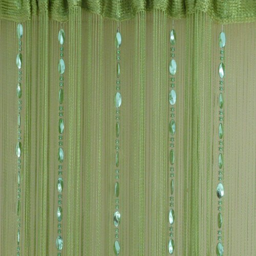 Tangpan 100cmx200cm Deorative Bright Buttons Beaded Door Curtain Room Divider Window Fly Screen Color Green by Tangpan - 4