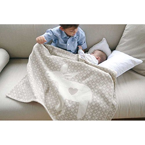 David Fussenegger Baby- und Kinderdecke Lena Esel natur 100x150cm 100% GOTS zertifizierte kbA Baumwolle 6556/80 Personalisiert mit Namen/Personalisiert