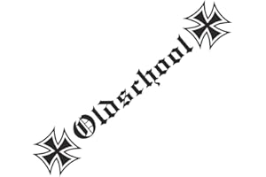 folien-zentrum Oldschool Eiserne Kreuz Shocker Hand Auto Aufkleber 55 x 9,5 cm JDM Tuning OEM Dub Decal Stickerbomb Bombing Fun w (Schwarz)