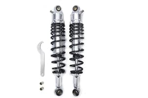 Hegeiisy 340mm 13.38 inch 7mm Spring Universal Motorbike Air Shock Absorber Rear Suspension ATV Quad Scooter Dirt Bike For 50cc 75cc 90cc 125cc 150cc 250cc 300cc
