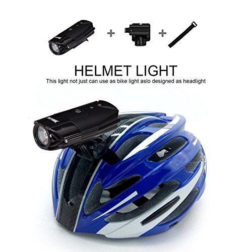 WONTECHMI Fahrradlicht Set, LED Fahrradlicht für Vorne und Hinten, per USB Wiederaufladbare Sehr Helle Fahrradbeleuchtung, Fahrrad Scheinwerfer, IP65 Wasserdicht, mit Freiem Rücklicht und Helmhalterung - 3