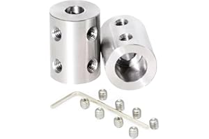 BORDSTRACT 2 Pièces 7mm à 12mm Coupleur Rigide, L25 x D20 Coupleur D'arbre à Vis De Blocage Connecteur De Moteur Acier Inoxydable Pour Imprimantes 3D, Accessoires De Moteur
