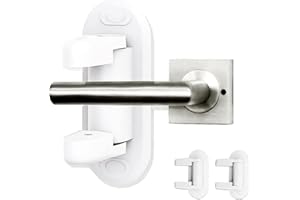 Tuxiaobu Serratura a Leva per Porta, Serratura a Leva per Porta a Prova di Bambino e Maniglie 3m Adesivo - Serrature Super Pratiche per Proteggere la Sicurezza dei Bambini, Bianco - 2 Pezzi