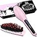 Hair straightener straightening brush-AsaVea (Pink)
