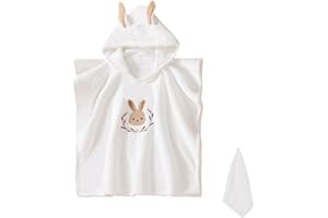 HAGOT Poncho de Bain pour Enfant, Serviette de Bain avec Capuche Bébé, Super Absorbantes Serviettes et Sorties de Bain, Serviette de Bain pour Nouveau-né Fille Garçon 0-3 Ans