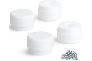 F!XBL Möbelfüße verstellbar Füße für Möbel Ø 55 mm Möbelerhöhung 23-35 mm hoch 4er Set Möbelbeine Rund Weiß