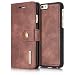 Armor DG MING Apple iPhone 6 Case Vintage Genuine Leather Wallet Case Flip cover Magnetic Detachable Leather Back Cover 3 Card Slots 1 Cash Slot Removable Cover Case with Card Holder for Apple iPhone 6 (Red Taupe) RS.1500.00