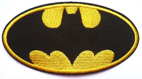 Embroidered Batman Badge Iron or Sew On Fancy Dress 9.5 cm
