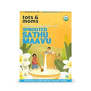 Tots & Moms Foods Sprouted Sathu Mavu - Multigrain Health Mix | Wholesome Porridge with Sprouts, Dry Fruits, Supergrains - 200g