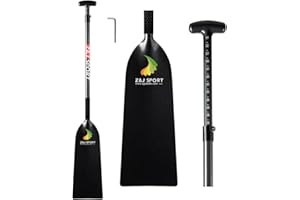 Z&J SPORT Drachenboot-Paddel, IDBF genehmigt Paddel, 1-teiliges Carbonfaser-Paddel mit T-Griff für Drachenbootrennen (110-132cm einstellbar)