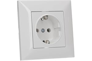 Voxura Concept Komplett Set: 1x SCHUKO Steckdose + 1fach Abdeckrahmen weiß 50 x 50 mm