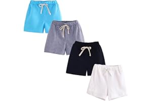 FedMois Shorts en Coton Garçon, Lot de 4