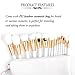 Qivange Makeup Brush Set, Professional Vegan/Synthetic Make-up Brushes Foundation Blush Eyeliner Eyeshadow Make-up Brush Kit + Cosmetic Bag, White with Gold (15 pcs)