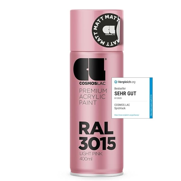 Edding Permanent Spray Acryllack, Pastellrosa – 2er Pack, Je 200 Ml, Seidenmatt, Für Innen & Außen