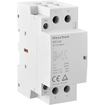 Contattore Modulare 63A 2P 2NO 220V Con Comando Manuale – Protezione CA Per Impianti Domestici, Montaggio Su Guida DIN, Heschen