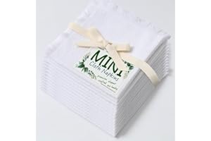 Urby Eco Hanky 10x10in Reusable cotton Napkins (Rustic Fringe). Small Size Napkin. Ideal Use As Kids Napkins for Lunch.Dinners.Occasions Like Weddings,Birthday,Cocktail Parties. (WH,12pk)