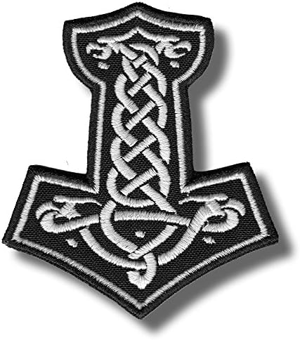 Vikings, Thors hammer - Iron/Sew on patch, 7x8 cm