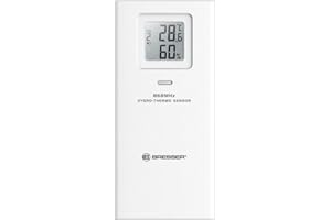 Bresser Thermometer/Hygrometer Sensor zur Temperatur- und Luftfeuchtigkeitsmessung, als Zusatzsensor für einige Bresser Wetterstationen oder als Stand-Alone-Lösung verwendbar