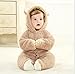Unisex Toddler All in One Snowsuit Fleece Romper Hooded Cartoon Anime Cosplay Bodysuit BBYF-A (height 100cm, brown)