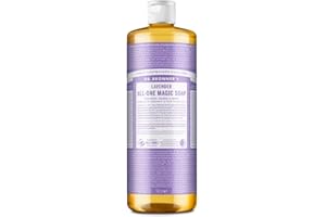 DR. BRONNER'S Dr Bronner's Lavender All-One Magic Soap, Made with Organic Oils, Used for Face, Body, Hair, Dishes, Mopping and Pets, Certified Fair Trade & Vegan Friendly, 945ml Recycled Bottle