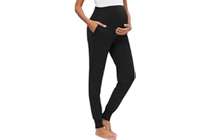 Love2Mi Freizeithose für Schwangere, Umstandsleggings Schwangerschaft Hosen Bequeme Stretch Jogginghose