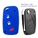 Produktbild RotSale® 1x Blau Schlüsselhülle Autoschlüssel Fiat 3 Tasten Etui Silikon Schutzhülle Tasche Gehäuse Fernbedingung Funkschlüssel Klappschlüssel