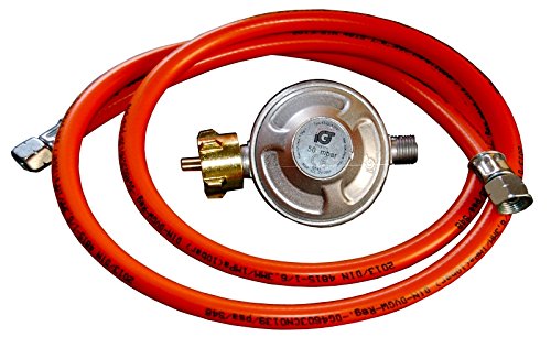 Preisvergleich Produktbild 50 mbar Druckminderer, 1,5 M Schlauch set mit 1 / 4 Zoll Anschlüsse