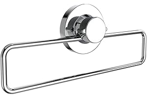 Poywaze Suction Towel Ring Stainless Steel Sucker Hand Towel Holder Bathroom No Drill Vacuum Towel Rail Shower Towel Rack Suction Cup Dish Towel Hanger
