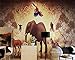 Produktbild LHDLily 3D Papel pintado Wallpaper Fresco Mural 3D Wallpaper Retro Europeo Cartoon Bosque Abstractos Pintados A Mano Loro Elefante Papel Tapiz Para Paredes 3D 400cmX300cm