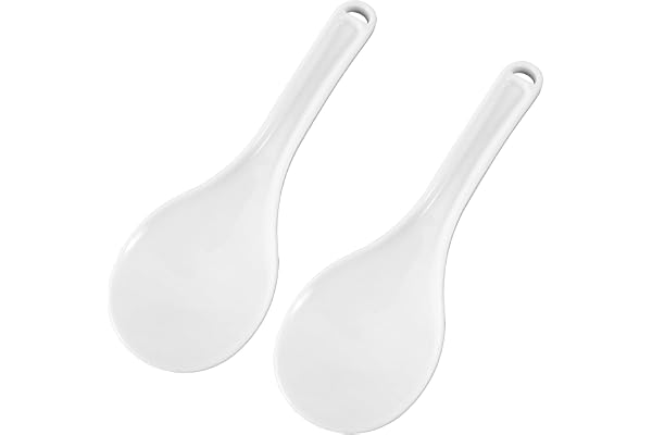Mabor 2 stycken non-stick rissked – 19,5 cm, PP-plast | Riskokare sked serveringssked vit ris sked kökssked för ris potatismos