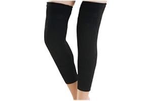 BXT Medical Grade Thermal Over Knee Sleeve 1 Pair Unisex Elastic Lengthen Wool Pad Cashmere Knit Knee Brace Support Protector Knee Warmer Pads Legging Stockings - Pain Relief, Warming Knee, Non-Slip