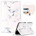 Produktbild Galaxy Tab A 10.1 Hülle,Galaxy Tab A 10.1 Leder Tasche Brieftasche Schutzhülle,Surakey Samsung Galaxy Tab A 10.1 Smart Cover Tasche Marmor Serie Malerei Muster PU Lederhülle Flip Wallet Case im Bookstyle Cover Hüllen Lederhülle Schale Stand Ständer Etui Karten Slot Smart Shell Cover Schutzhülle Etui Tasche für Samsung Galaxy Tab A 10.1 Zoll SM-T580 / SM-T585 - Marble Weiß