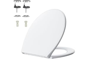 Rainsworth Nano Glaze Abattant Wc Avec Frein De Chute Forme O,Cuvette Toilette avec Frein de Chute,Couvercle De Lunette Wc Antibactérien De Conception Ergonomique,Abattants Wc Blanche Universelle