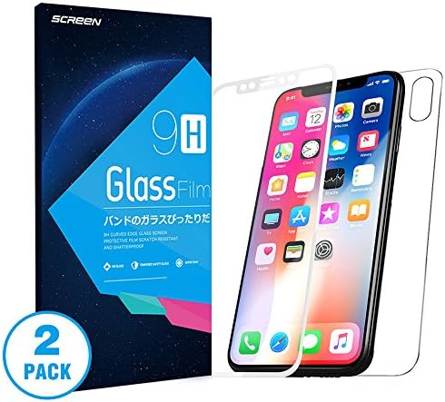 [Full Cover] iPhone X [Front + Back] Screen Protector Glass Guard SHAUKE Premium Tempered Glass Screen Protector for iPhone X (White)