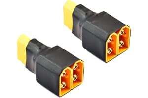LinsyRC 2 pezzi XT60 parallelo adattatore per batteria RC Lipo (1 presa a 2 maschio)